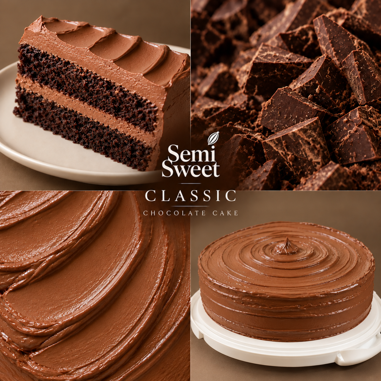 Semi Sweet Chocolate Cake Slice