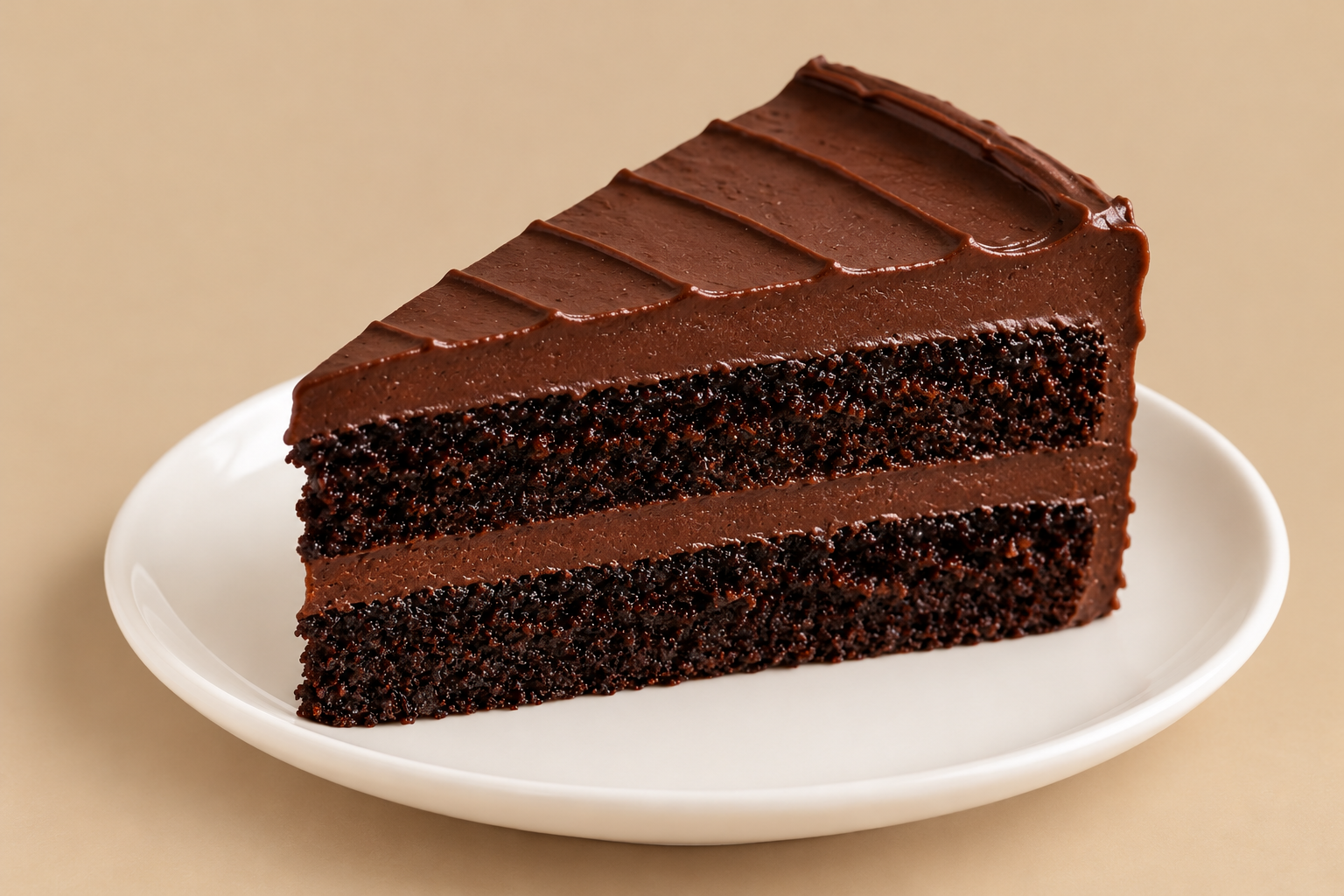 Midnight Dark Chocolate Cake Slice